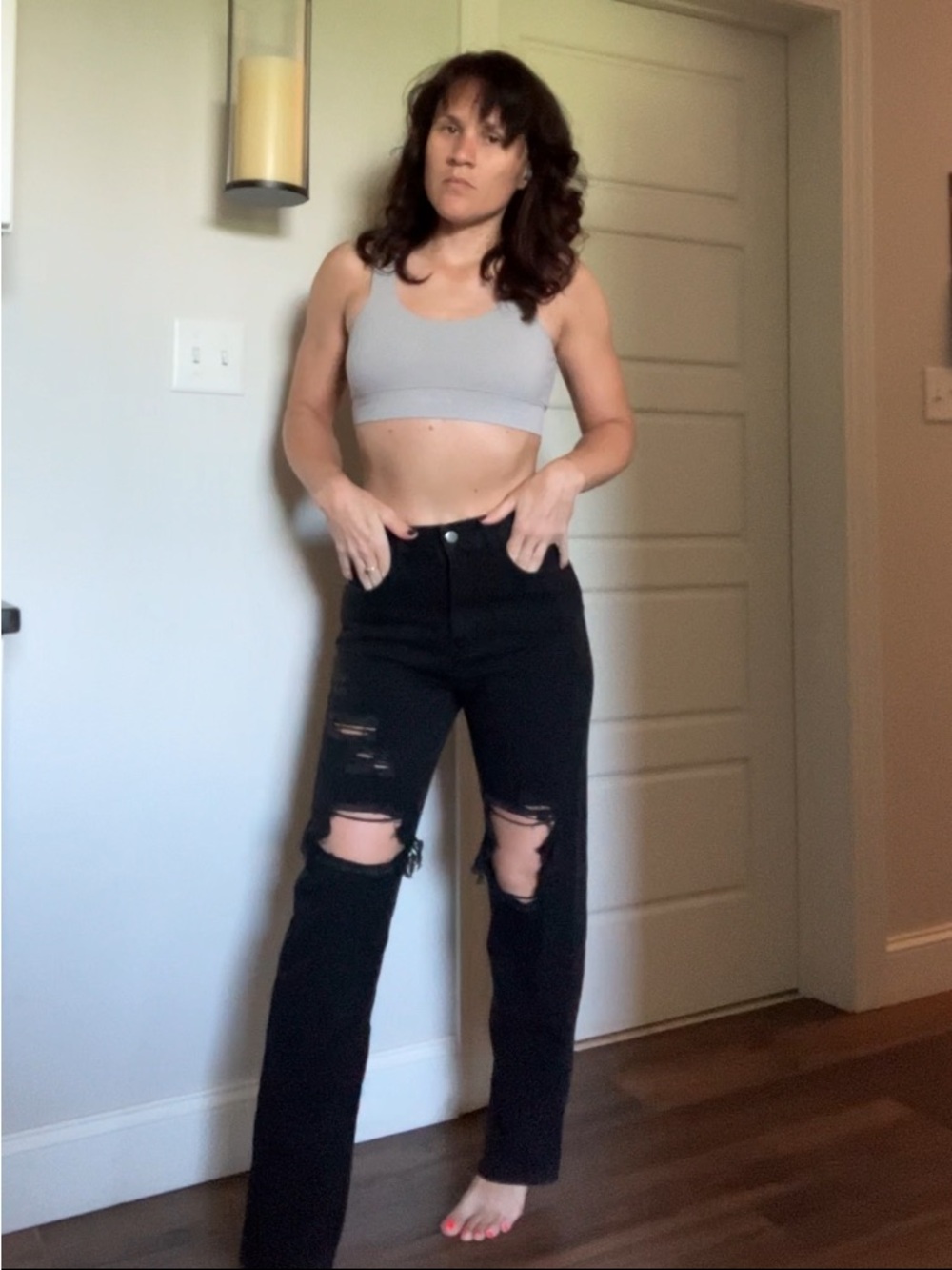 SHEIN black ripped jeans 👖